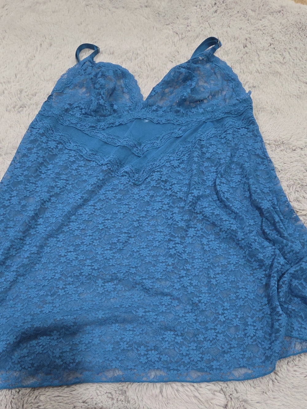 Adore Me Blue Lace Chemise